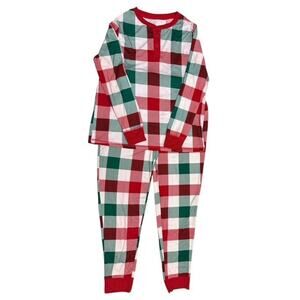 Jaclyn New York Medium Pajama Set 2-Piece Red Green Check Soft Christmas Holiday